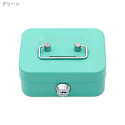 貯金箱 生活雑貨 収納雑貨 長方形 ボックス型 箱型 鍵付き カギ付き 手提げ金庫風 持ち手付き 合金 金属製 無地 ピンク ブラック グレー シンプル カジュアル ポップ 可愛い キュート おしゃれ