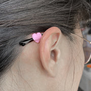 メガネストッパー 同色1ペアセット 2個セット 眼鏡ストッパー メガネアクセサリー レディース 女性 子どもキッズ 子供 めがね 滑り止め ずれ防止 ズレ 耳フック ずり落ち防止 丸 サークル お洒落 可愛い 小さめ メガネ備品 レディース 女性 白 黒 赤 ピンク 緑 青