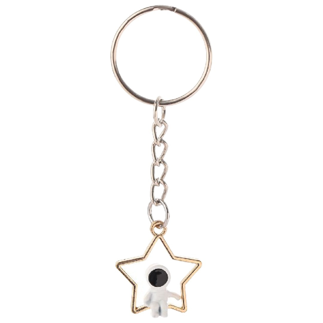 キーホルダー キーリング チェーン 星 月 宇宙 アクセント チャーム バッグチャーム かわいい シンプル