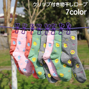 クリップ付き物干し 物干しロープ 12ピンチ 洗濯ばさみ 洗濯ロープ 部屋干し 室内干し 旅行用 キャンプ アウトドア 日用品 生活雑貨 洗濯用品 カラバリ豊富