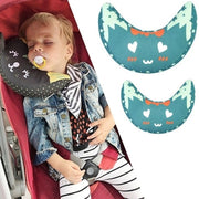 シートベルトクッション シートベルトカバー 子供用 キッズ ベビー 三日月型 枕 面ファスナー 取り付け簡単 車内 うたた寝 お昼寝 寝やすい 負担軽減 疲れにくい ドライブ ベビーカー こども用