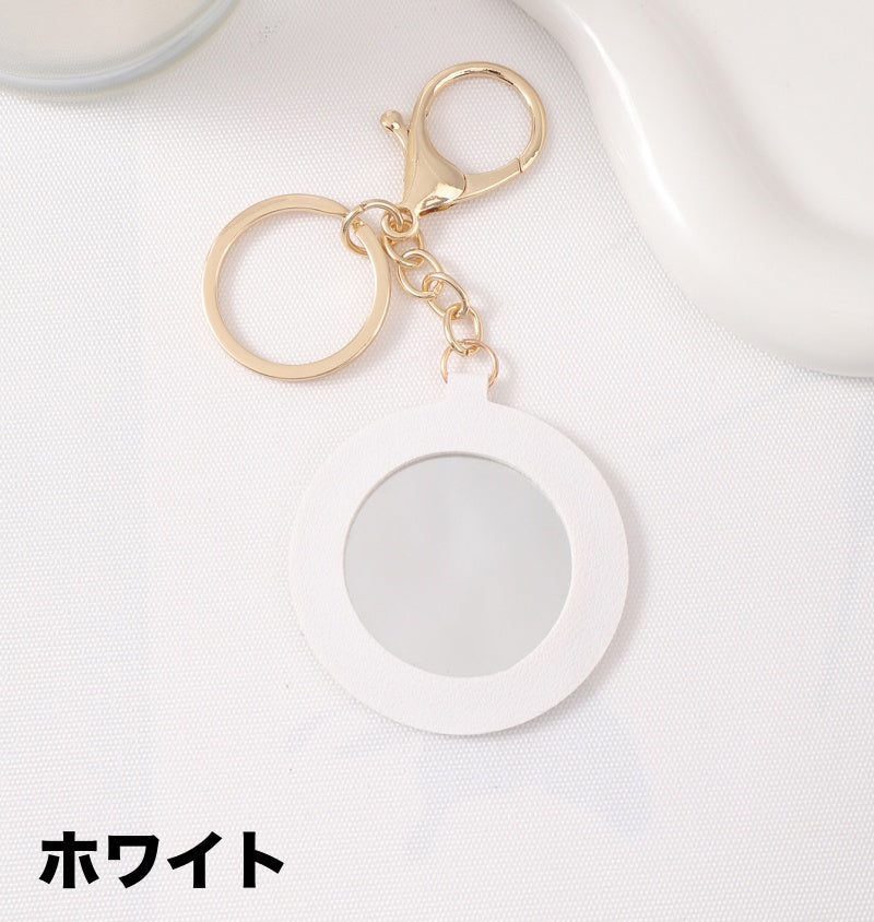 キーホルダー キーリング フック付き ミラー 鏡 コンパクト 商品画像2