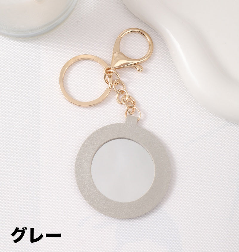 キーホルダー キーリング フック付き ミラー 鏡 コンパクト 商品画像5