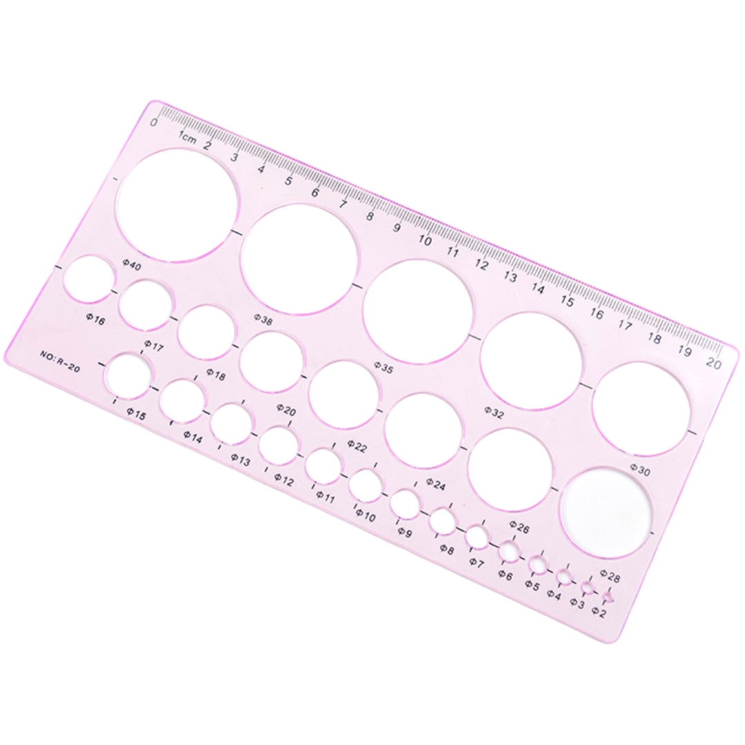 図形テンプレート定規 パターンプレート 文房具 透明 丸 サークル 直線 簡単 綺麗 便利 シンプル 製図 設計 イラスト