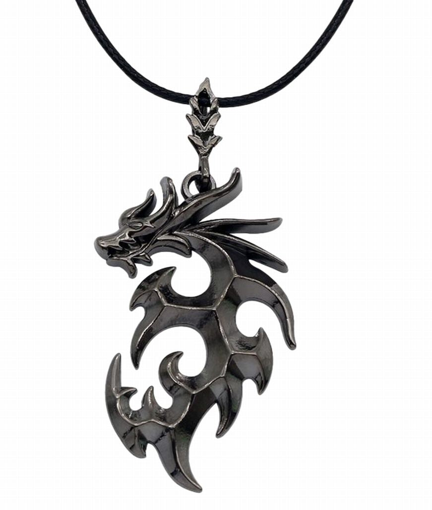 シルバー風ネックレス シルバー風アクセサリー ドラゴン 龍 竜 ネックレス アクセサリー 合金 メッキ 男性 メンズ 男っぽい 日常 カジュアル お出掛け かっこいい 男気 ゴツゴツ