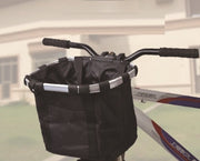 自転車カゴ かご バスケット 前かご 着脱式 折り畳み 取付 取り外し エコバッグ 脱着式 簡単 クロスバイク 折り畳み自転車 マウンテンバイク 買い物バスケット 巾着型 盗難防止 落下防止 通勤 通学
