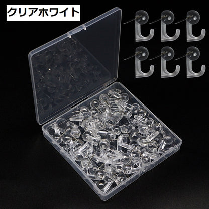 プッシュピンフック 50個入り 鋲フック 釘フック 壁掛けフック ピン 商品画像2
