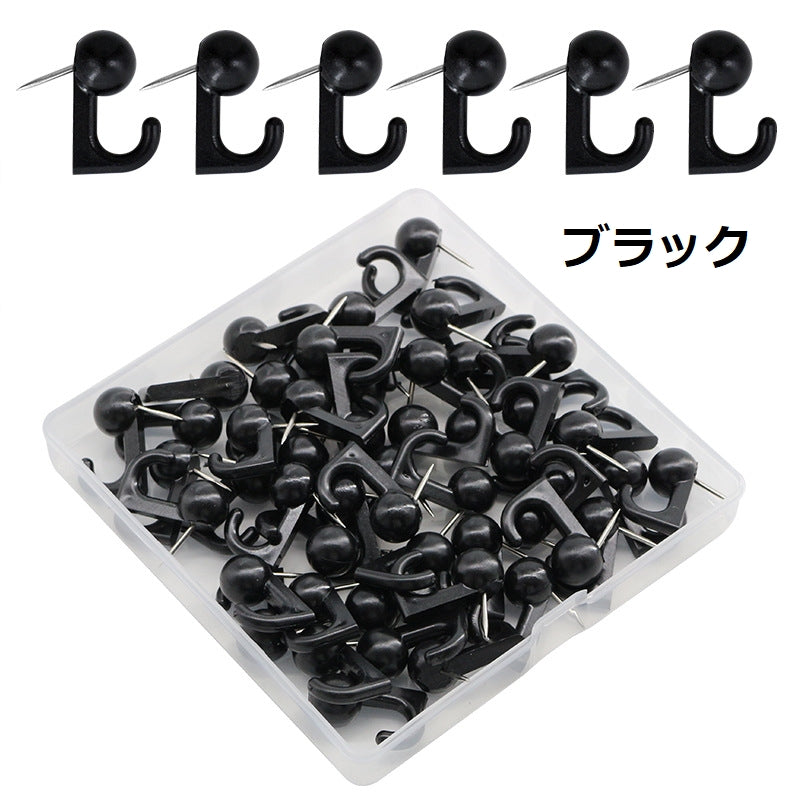 プッシュピンフック 50個入り 鋲フック 釘フック 壁掛けフック ピン 商品画像3