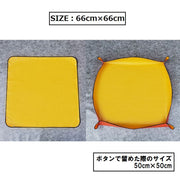 園芸用シート プランティングシート 植替え用シート ガーデニングマット トレイ式 厚手タイプ 防水 汚れ防止 片付けらくちん 持ち運び楽々 コンパクト 折り畳み 四隅スナップボタン 園芸グッズ ガーデニンググッズ 便利アイテム イエロー 50×50 66×66 100×100 75×100 100×120