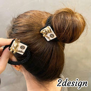 ヘアゴム 髪ゴム ヘアアクセサリー レディース 女性用 クマ ウサギ ラインストーン ロゴ 英字 スクエア 髪留め まとめ髪 髪飾り ヘアアレンジ おしゃれ かわいい プレゼント ギフト