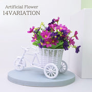 フェイクフラワー 造花 鉢付き インテリア フラワー 花 バラ 薔薇 コスモス 鉢花 かわいい おしゃれ プランター 自転車 植木鉢 鉢カバー