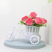 フェイクフラワー 造花 鉢付き インテリア フラワー 花 バラ 薔薇 コスモス 鉢花 かわいい おしゃれ プランター 自転車 植木鉢 鉢カバー
