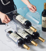 ワインラック 3本用 ワインボトルホルダー ワイン棚 ケース スタンド 冷蔵庫用 ワイン収納ラック 積み重ね式 省スペース 透明