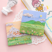 油絵風ふせん 付箋 文房具 正方形 月 太陽 風景画 かわいい 大きめ 目立ちやすい デコレーション
