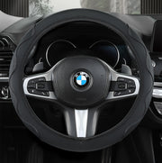 ハンドルカバー ステアリングカバー 車用 O型 簡単装着 レザー調 フェイクレザー 通気性 カー用品 内装 柔らかい 洗える 自動車用 シンプル