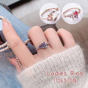 指輪 リング ファッションリング ハート フラワー ストーン 2連風 重ね付け風 きれい 可愛い かわいい デザイン豊富 レディース 女性 アクセサリー プレゼント ギフト 贈り物
