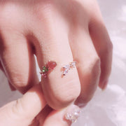 指輪 リング ファッションリング ハート フラワー ストーン 2連風 重ね付け風 きれい 可愛い かわいい デザイン豊富 レディース 女性 アクセサリー プレゼント ギフト 贈り物