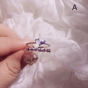 指輪 リング ファッションリング ハート フラワー ストーン 2連風 重ね付け風 きれい 可愛い かわいい デザイン豊富 レディース 女性 アクセサリー プレゼント ギフト 贈り物