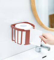 トイレットペーパーホルダー ペーパーボックス ティッシュケース 壁掛け 粘着テープ 小物入れ 収納 トイレ用品 洗面所 予備 シンプル 省スペース