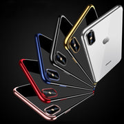 iPhoneケース iPhoneカバー スマートフォンケース スマホケース ソフトカバー クリア 透明 メッキ 無地 背面保護 TPU シンプル おしゃれ スタイリッシュ 携帯アクセサリー
