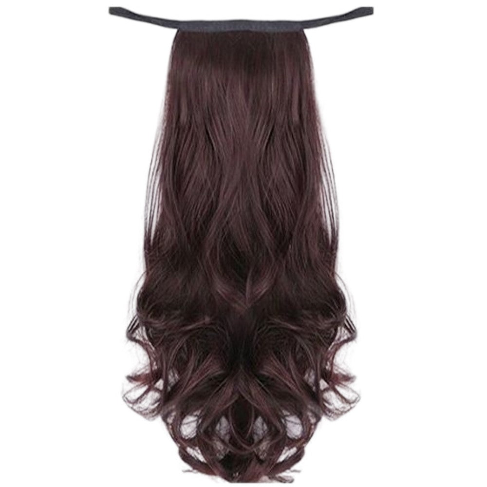 ポイントウィッグ ポニーテール 部分ウィッグ ロングヘアー ウェーブ カール 25cmダークブラウン バリエーション画像