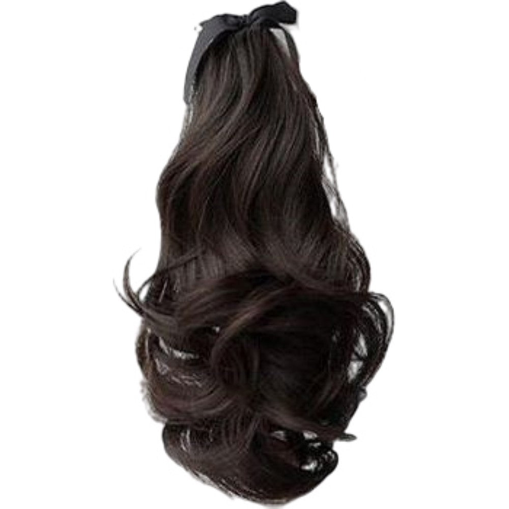 ポイントウィッグ ポニーテール 部分ウィッグ ロングヘアー ウェーブ カール 35cmブラックブラウン バリエーション画像