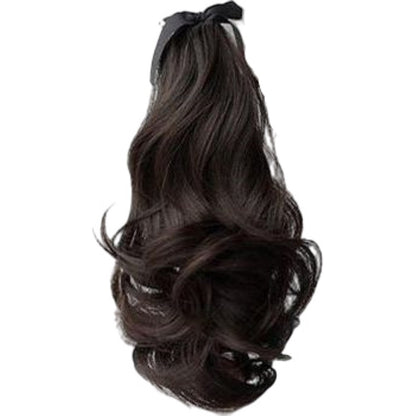 ポイントウィッグ ポニーテール 部分ウィッグ ロングヘアー ウェーブ カール 35cmブラックブラウン バリエーション画像