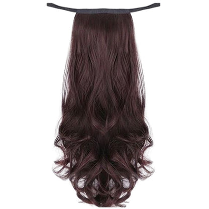ポイントウィッグ ポニーテール 部分ウィッグ ロングヘアー ウェーブ カール 35cmダークブラウン バリエーション画像