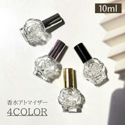アトマイザー 10ml 香水 詰め替えボトル スプレー 香水瓶 ガラス フラワー 花 バラ 薔薇 ミニ コンパクト 詰め替え ポータブル かわいい おしゃれ 携帯 持ち運び 女性 大人女子