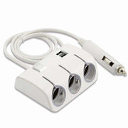 シガーソケット 3連 2USB USB 分配器 増設 車 自動車 スマホ スマートフォン 充電 ドライブレコーダー ドラレコ ライト 12V 24V 対応 ブラック ホワイト