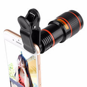スマホ望遠レンズ 望遠鏡 スマホカメラレンズ 8倍 12倍 光学レンズ クリップ式 スマホアクセサリー カメラズーム 拡大 小型 調整可能 取付簡単 スポーツ観戦 景色 旅行 iPhone Android