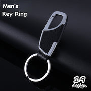 キーホルダー キーリング付き メンズキーホルダー 男性 PUレザー フックタイプ シンプル 高級感 上品 かっこいい プレゼント 贈り物