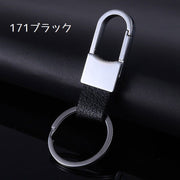 キーホルダー キーリング付き メンズキーホルダー 男性 PUレザー フックタイプ シンプル 高級感 上品 かっこいい プレゼント 贈り物