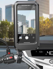 バイク用スマホホルダー 自転車用スマホホルダー 防水 バイク用品 自転車用品 スマートフォン ナビ 外出 防塵 防汚 シンプル カッコイイ おしゃれ 簡単 便利 黒