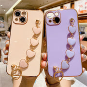 iPhoneケース iPhoneカバー スマホケース スマホカバー チェーンベルト付き ハート 柔らかい 背面保護 傷予防 傷防止 iPhone12 12Pro 12ProMax 12mini iPhone13 13Pro 13ProMax 13mini iPhone14 14Pro 14ProMax 14Plus 可愛い おしゃれ 携帯ケース 保護カバー アイフォンケース スマートフォンケース アイフォンカバー
