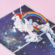 グリーティングカード メッセージカード 手紙 お祝い カード 立体 飛び出す ユニコーン 3D かわいい