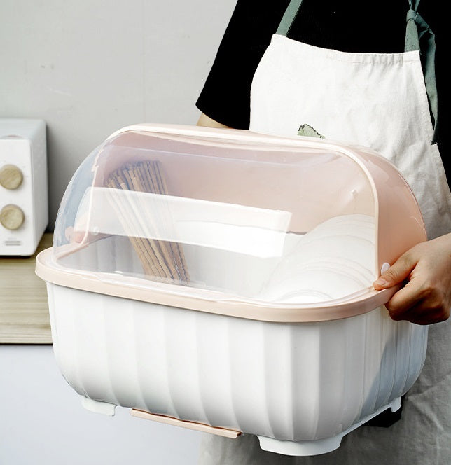 水切りかご 水切りカゴ フタ付き 水切りバスケット 食器ラック 水切りラック 商品画像3