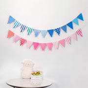 ガーランド 三角旗 フラッグ 誕生日 パーティー イベント クリスマス 結婚式 部屋飾り DIY ハート ドット 子供部屋 可愛い おしゃれ カラフル 映える 雑貨 インテリア ピンク 青 パープル