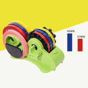 テープカッター 35mm 46mm テープディスペンサー 同じ長さ 一定 裁断 便利アイテム セロハンテープ セロテープ 手回し 半自動 簡単 梱包 滑り止め 事務用品 ペン立て ペンスタンド 文房具