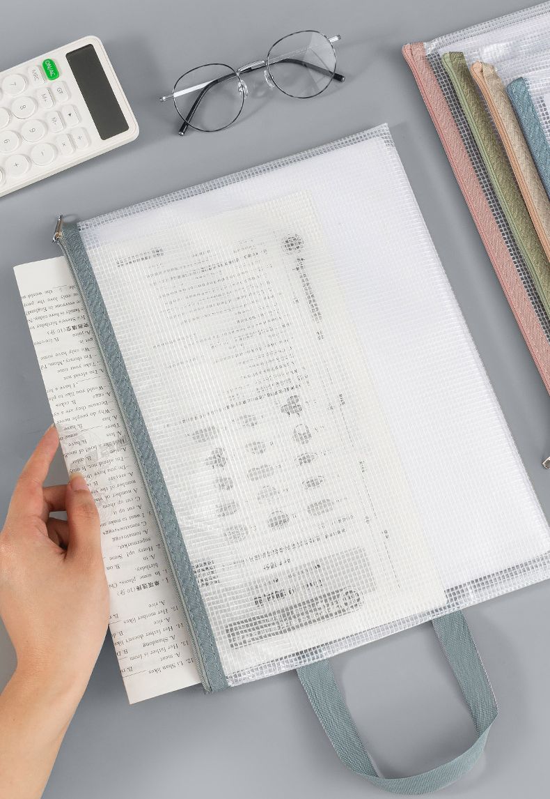 ファイル袋 ファイルバッグ A4サイズ 持ち手付き ジッパー式 ファスナー式 商品画像4