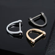 Dカン ねじ式 ドライバー付き D環 Dリング 半円形 金属 金具 アクセサリー 手作り DIY ハンドメイド クラフト キーホルダー ショルダーストラップ 部品 黒 ブラック ゴールドカラー シルバーカラー