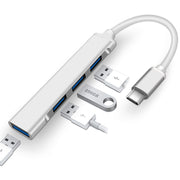 USBハブ USBポート 5in1 5ポート type-c USB3.0 PCアクセサリー コネクター 多機能 マウス キーボード プリンター シルバーカラー グレー