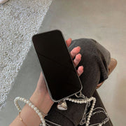 iPhone用ケース スマホケース スマホカバー チェーンストラップ付 ショルダー 肩掛け 斜めがけ 軽量 耐衝撃 背面 カメラ保護 クリア