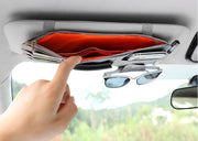 車用収納ホルダー サンバイザー 収納 ポケット 車用 多機能ポケット 大容量 車用品 カーアクセサリ 小物入れ フェイクレザー サングラス カード 文具 スマホ 携帯 CD お金 車内スッキリ 整理整頓 便利グッズ ゴム 無地 単色 おしゃれ スマート かっこいい ピンク 黒 灰 ベージュ 青 赤