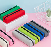 ペンケース 筆箱 筆記具入れ 文房具 ペン入れ 小物入れ 無地 四角形 長方形 スクエア コンパクト ファスナー おしゃれ シンプル カラバリ豊富