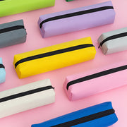 ペンケース 筆箱 筆記具入れ 文房具 ペン入れ 小物入れ 無地 四角形 長方形 スクエア コンパクト ファスナー おしゃれ シンプル カラバリ豊富