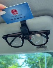 サングラスクリップ サングラスホルダー 2個セット カー用品 車内収納 クリップ ブラック サンバイザー メガネクリップ カード収納 コンパクト