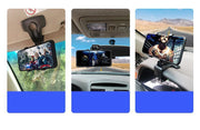 車用スマホホルダー 車載ホルダー スマートフォン クリップ式 挟む ダッシュボード サンバイザー ルームミラー 角度調節 360度回転 便利 簡単設置 車用品 カー用品 カーアクセサリー