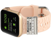 バンドチャーム 5個セット applewatch用 アップルウォッチ用 スマートウォッチアクセサリー チャーム ハート ヒョウ柄 ラインストーン ロゴ おしゃれ かわいい