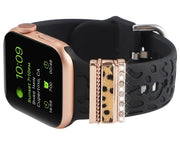 バンドチャーム 5個セット applewatch用 アップルウォッチ用 スマートウォッチアクセサリー チャーム ハート ヒョウ柄 ラインストーン ロゴ おしゃれ かわいい